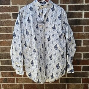 Daniel Cremieux White and Navy Paisley Shirt